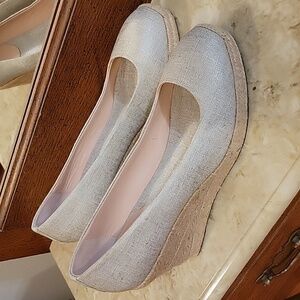 J. Crew | Seville Espadrille Wedges Metallic Gold Canvas Size 9.5 Like New